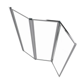 PARE BAIGNOIRE 3 VOLETS 143x125cm PROFILE ALUMINIUM CHROME ET VERRE TRANSPARENT - ZAGGY CHROME