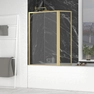 Pare baignoire avec Volet Pivotant 70+30x130cm - Finition Or Brossé - GOLDY CONTOURING SCREEN