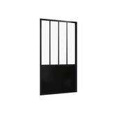 Pare Baignoire Pivotant 140x80cm Type Industriel - Profilé Noir Mat - Verre Trempé - GLASSY SCREEN