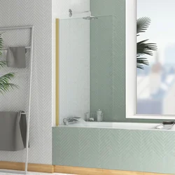 Pare-baignoire Rabattable 70x130cm - Profilé finition Or Doré Brossé - Verre Trempé 4mm - ELEMENTARY