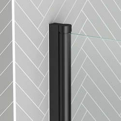 Pare-baignoire Rabattable 70x130cm - Profilé Noir Mat - Verre Trempé 4mm - ELEMENTARY