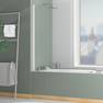 Pare-baignoire Rabattable 80x140cm - Profilé Blanc Mat - Verre Trempé 4mm - ELEMENTARY
