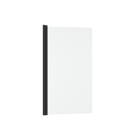 Pare-baignoire Rabattable 80x140cm - Profilé Noir Mat - Verre Trempé Ondulé 5mm - WAVY
