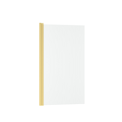 Pare-baignoire Rabattable 80x140cm - Profilé Or Brossé - Verre Trempé Ondulé 5mm - WAVY