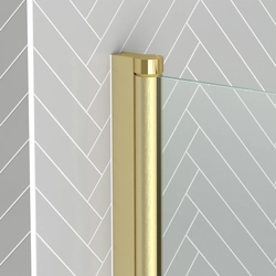 Pare-baignoire Rabattable 80x140cm - Profilé Or Doré Brossé - Verre Trempé 4mm - ELEMENTARY