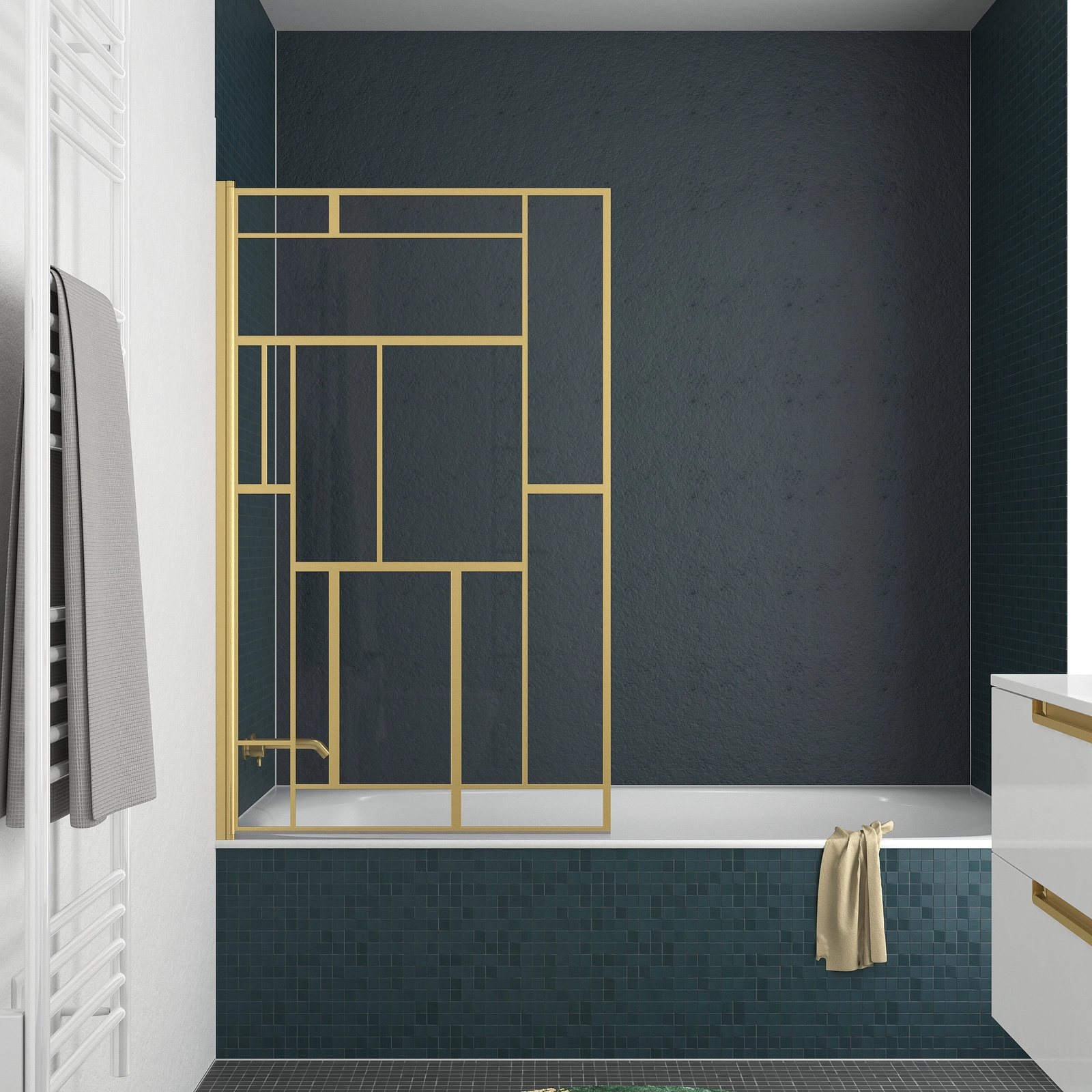 Pare-baignoire rabattable 80x140cm S Pare-baignoire rabattable 80x140cm S