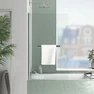 Pare-baignoire Rabattable avec porte-serviette 70x120cm - Profilé Chromé - Verre 4mm - ELEMENTARY