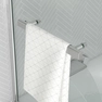 Pare-baignoire Rabattable avec porte-serviette 70x120cm - Profilé Chromé - Verre 4mm - ELEMENTARY