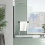 Pare-baignoire Rabattable avec porte-serviette 70x120cm - Profilé Noir Mat - Verre 4mm - ELEMENTARY