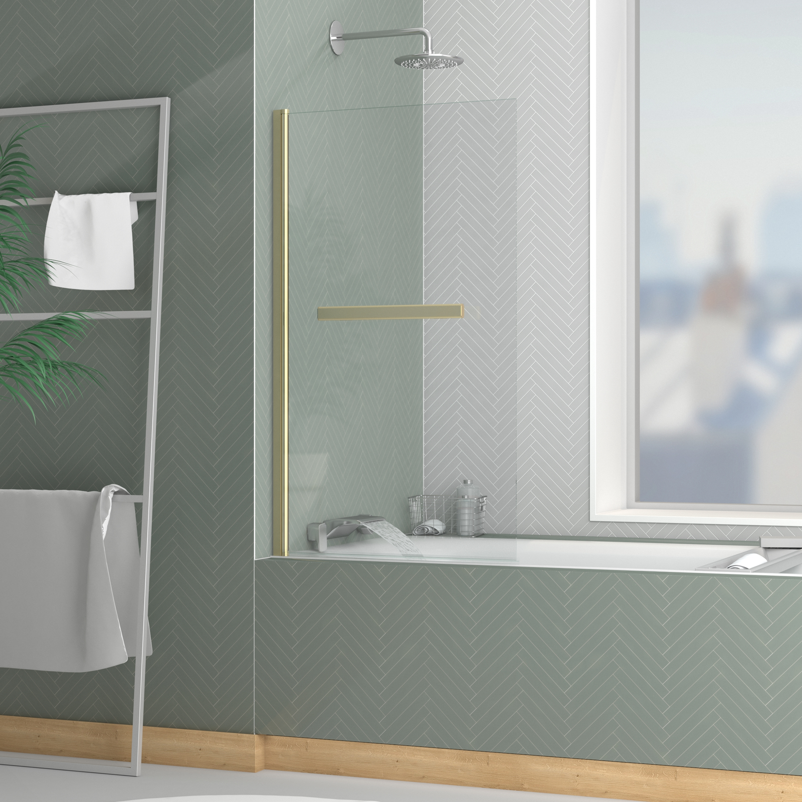 Pare-baignoire Rabattable avec porte-serviette 70x120 cm - Profil