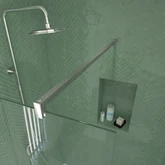 Paroi de Douche 100x195 cm en Verre Trempé 5 mm - Finition Chromé - CHROMED ELEMENTARY