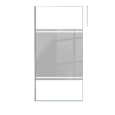 Paroi de Douche 100x200cm Miroir - Profilé + Barre Plafond Finition Chrome - FREEDOM 2 MIRROR