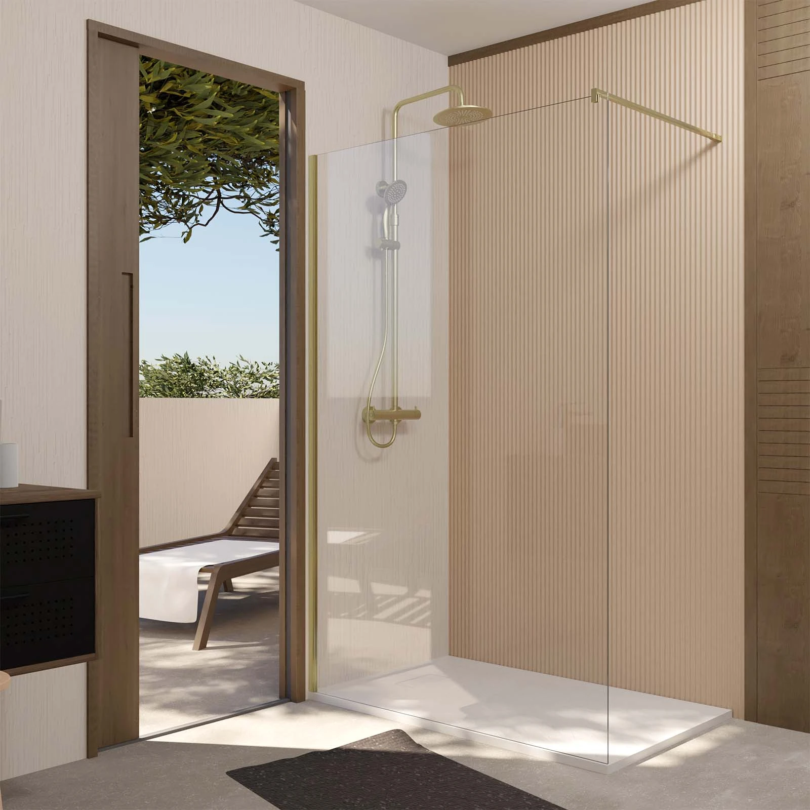 Paroi de Douche 120x195 cm en Verre Tremp