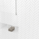 Paroi de Douche 120x200cm Dépolie - Profilé + Barre Plafond Finition Chrome - FREEDOM 2 FROSTED