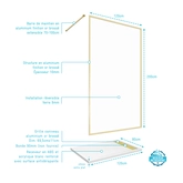 Paroi de Douche 120x200cm + Grille Finition Or Doré Brossé + Receveur Blanc 120x80x4cm