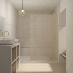 Paroi de douche 120x200cm - Verre feuillet? avec tissu dor? - Encadrement Or Dor? Bross? - COUTURE