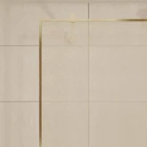 Paroi de douche 120x200cm - Verre feuilleté avec tissu doré - Encadrement Or Doré Brossé - COUTURE