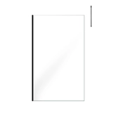 Paroi de Douche 120x200cm Verre Transparent - Profilé + Barre Plafond Noire - FREEDOM 2 BLACK