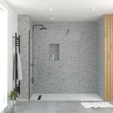 Paroi de Douche 140x195 cm en Verre Trempé 5 mm - Finition Noire - DARK ELEMENTARY