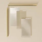 Paroi de douche 140x200cm - Verre feuilleté avec tissu doré - Encadrement Or Doré Brossé - COUTURE