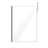 Paroi de Douche 140x200cm Verre Transparent - Profilé + Barre Plafond Noire - FREEDOM 2 BLACK