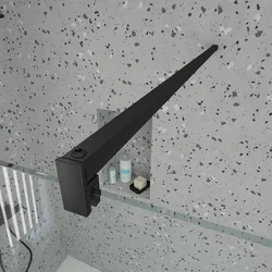 Paroi de Douche 50x195 cm en Verre Trempé 5 mm - Finition Noire - DARK ELEMENTARY