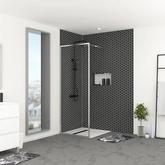 Paroi de Douche 80x200 cm - Cadre et Bras Aluminium Chrome - CHROMED CONTOURING