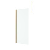 Paroi de Douche 80x200cm Verre 8mm - Profilé + Barre Plafond Finition Or Brossé - FREEDOM 2 GOLD