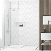 Paroi de Douche 80x200cm Verre Transparent - Profilé + Barre Plafond Finition Chrome - FREEDOM 2