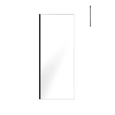 Paroi de Douche 80x200cm Verre Transparent - Profilé + Barre Plafond Noire - FREEDOM 2 BLACK