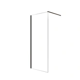 Paroi de Douche 80x200cm - Verre Trempé Transparent 8mm anticalcaire - Profilé Noir - LINA