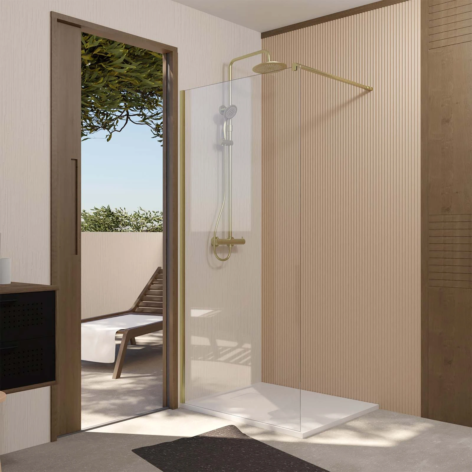 Paroi de Douche 90x195 cm en Verre Tremp