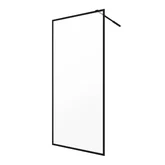 Paroi de Douche 90x200 cm - Cadre et Bras Aluminium NOIR MAT - DARK CONTOURING