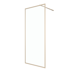 Paroi de douche 90x200 cm - Cadre et bras aluminium Or Doré Brossé - GOLDY CONTOURING