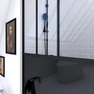 Paroi de douche 90x200 cm type verrieres - verre trempe et structure aluminium noir mat 