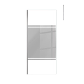 Paroi de Douche 90x200cm Miroir - Profilé + Barre Plafond Finition Chrome - FREEDOM 2 MIRROR