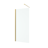 Paroi de Douche 90x200cm Verre 8mm - Profilé + Barre extensible Finition Or Brossé - FREEDOM 2 GOLD