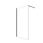 Paroi de Douche 90x200cm - Verre Trempé Transparent 8mm anticalcaire - Profilé Noir - LINA