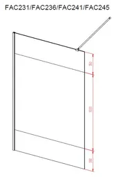 Paroi de douche a l'italienne - 120x200 cm VERRE TRANSPARENT 8mm - bande DEPOLIE