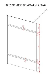 Paroi de douche a l'italienne - 120x200cm AVEC BANDE EFFET MIROIR - VERRE TRANSPARENT 8mm