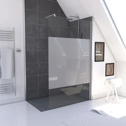 Paroi de douche a l'italienne - 120x200cm VERRE TRANSPARENT 8mm - bande DEPOLIE - barre de fixation