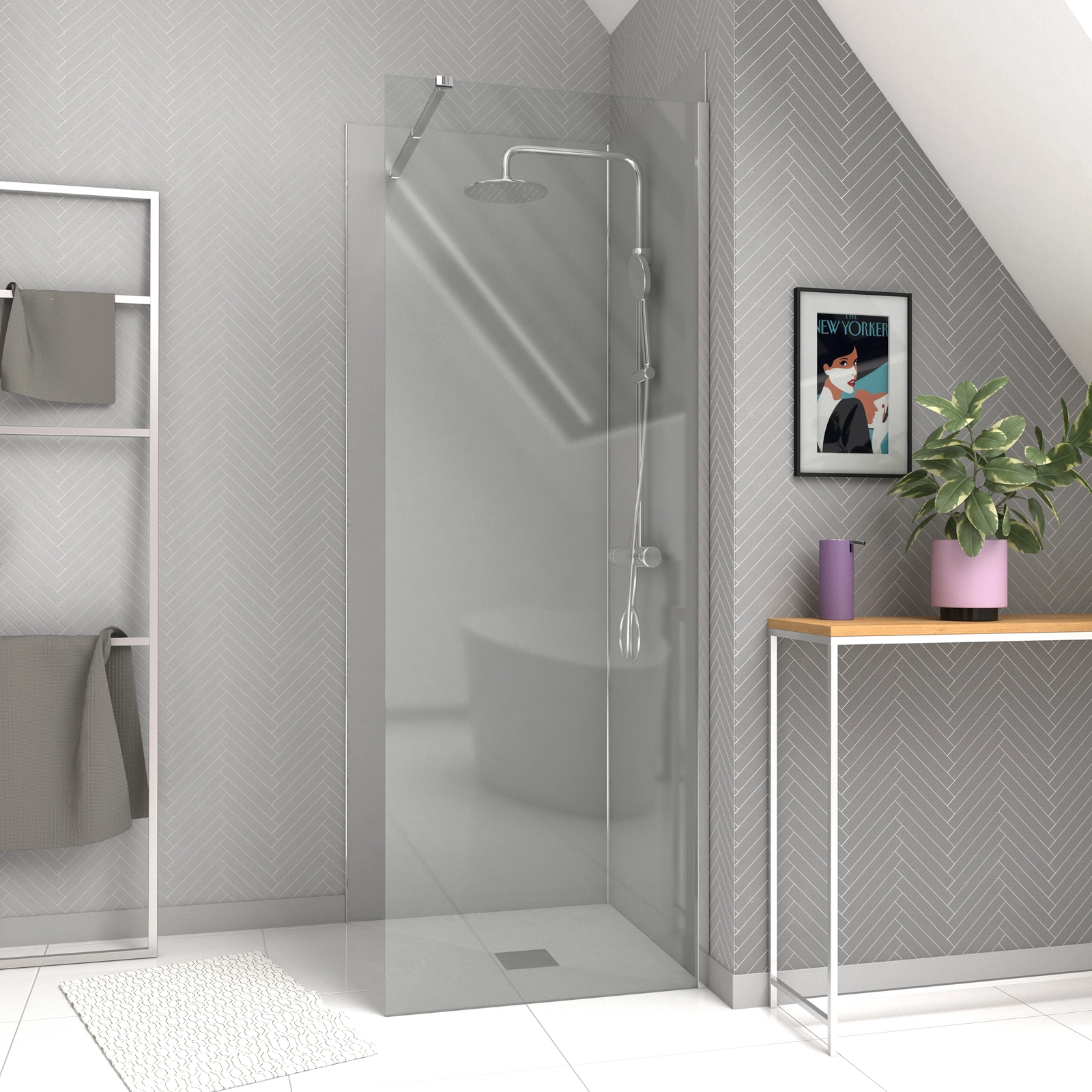 Paroi de douche à l'italienne 70x190 cm verre transparent 8 mm - FREEDOM 2 TRANSPARENT Paroi de douche à l'italienne 70x190 cm verre transparent 8 mm - FREEDOM 2 TRANSPARENT