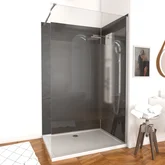 Paroi de douche a l'italienne FREEDOM 140x200 DEPOLI verre 8mm +bras de maintient en inox extensible