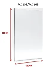 Paroi de douche à l'italienne FREEDOM 2 THIN TRANSPARENT 120 - 120x200cm VERRE TRANSPARENT 6mm