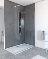 Paroi de douche à l'italienne FREEDOM 2 TRANSPARENT 140 - 140x200cm VERRE TRANSPARENT 8mm