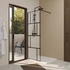 Paroi de douche anticalcaire - Serigraphie Brique 70x195cm - Verre 8mm - Profil