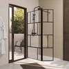 Paroi de douche anticalcaire - Serigraphie Brique 80+40x195cm - Verre 8mm - Profil