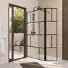 Paroi de douche anticalcaire - Serigraphie Brique 100+40x195cm - Verre 8mm - Profil