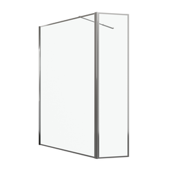 Paroi de Douche avec Volet Pivotant 120+40x200cm - Finition Chromée - CHROMED CONTOURING