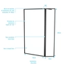 Paroi de Douche avec Volet Pivotant - Cadre et Bras Alu. NOIR MAT - 100+40x200cm - DARK CONTOURING